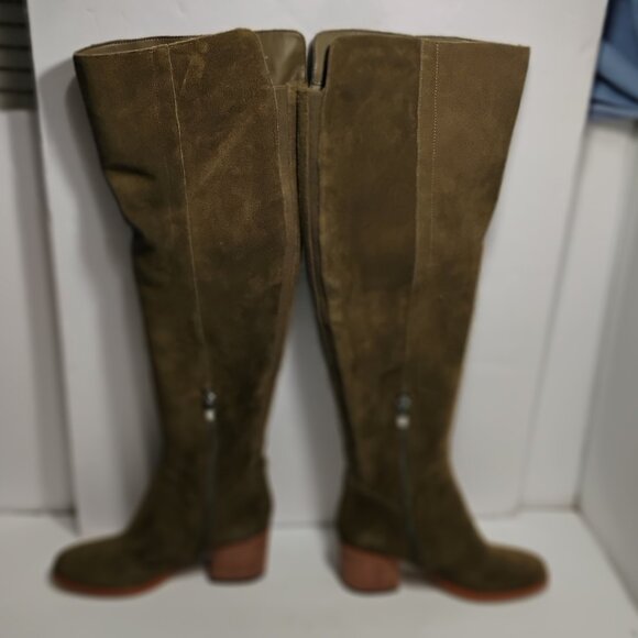 Marc Fisher WIDE CALF Suede Over the Knee Boots Womens 5M Green - Picture 3 of 15